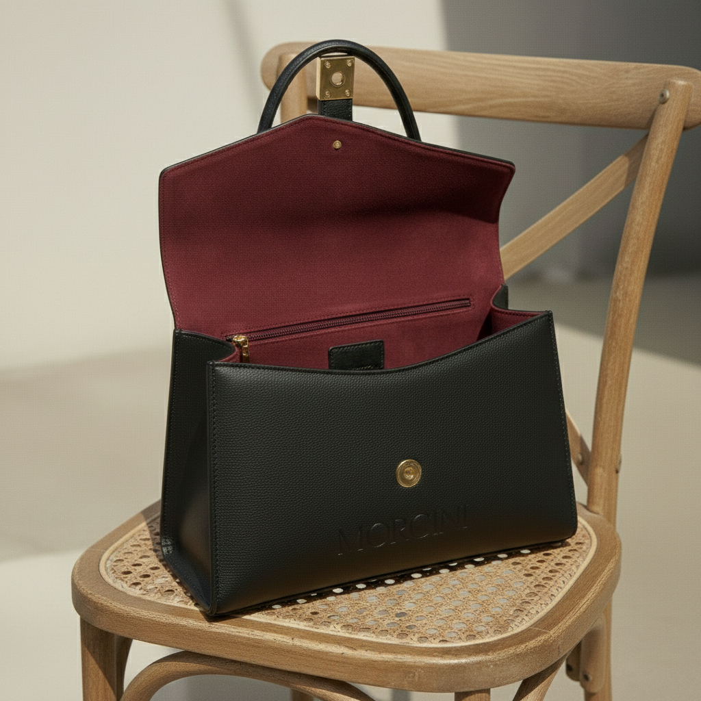 Femme 2008 Icon: Morcini Signature Top Handle Leather Bag