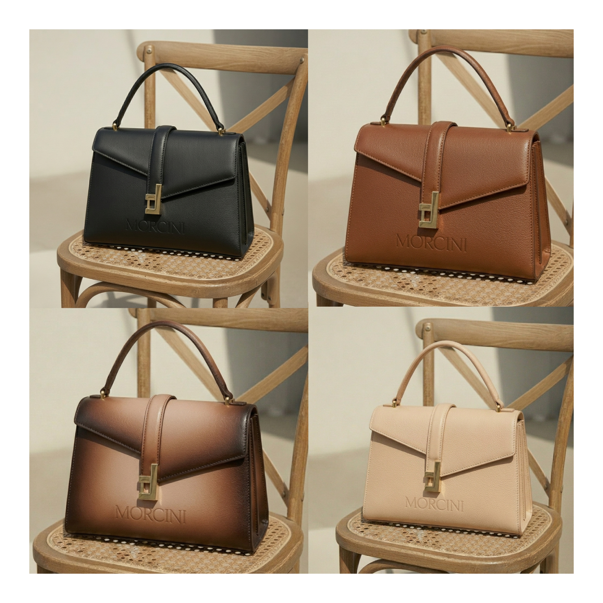 Femme 2008 Icon: Morcini Signature Top Handle Leather Hand Bag