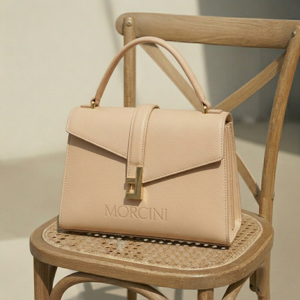 Femme 2008 Icon: Morcini Signature Top Handle Leather Hand Bag