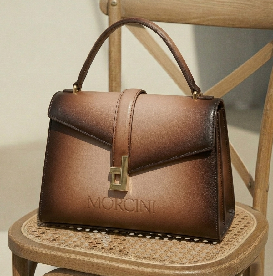Femme 2008 Icon: Morcini Signature Top Handle Leather Hand Bag