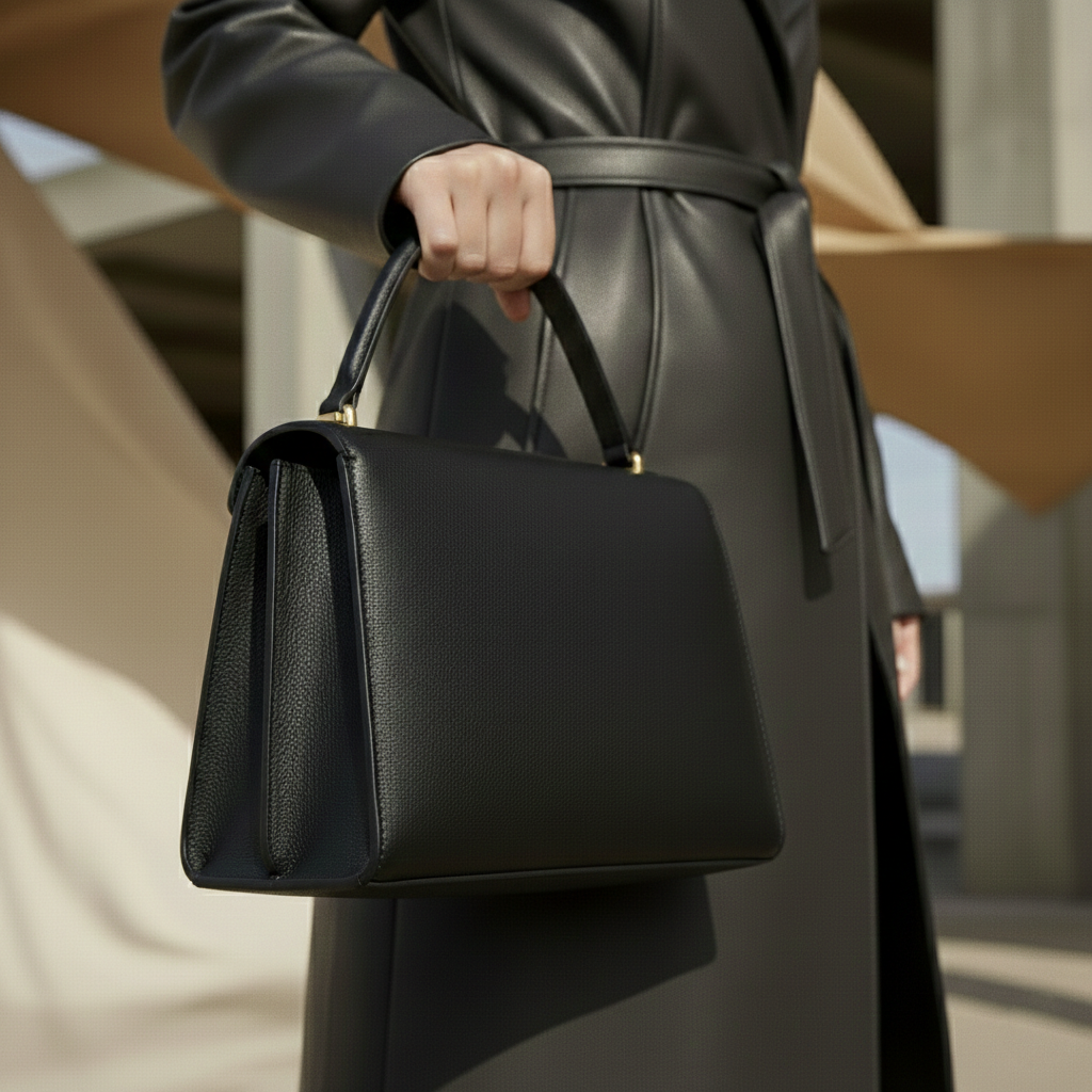 Femme 2008 Icon: Morcini Signature Top Handle Leather Hand Bag